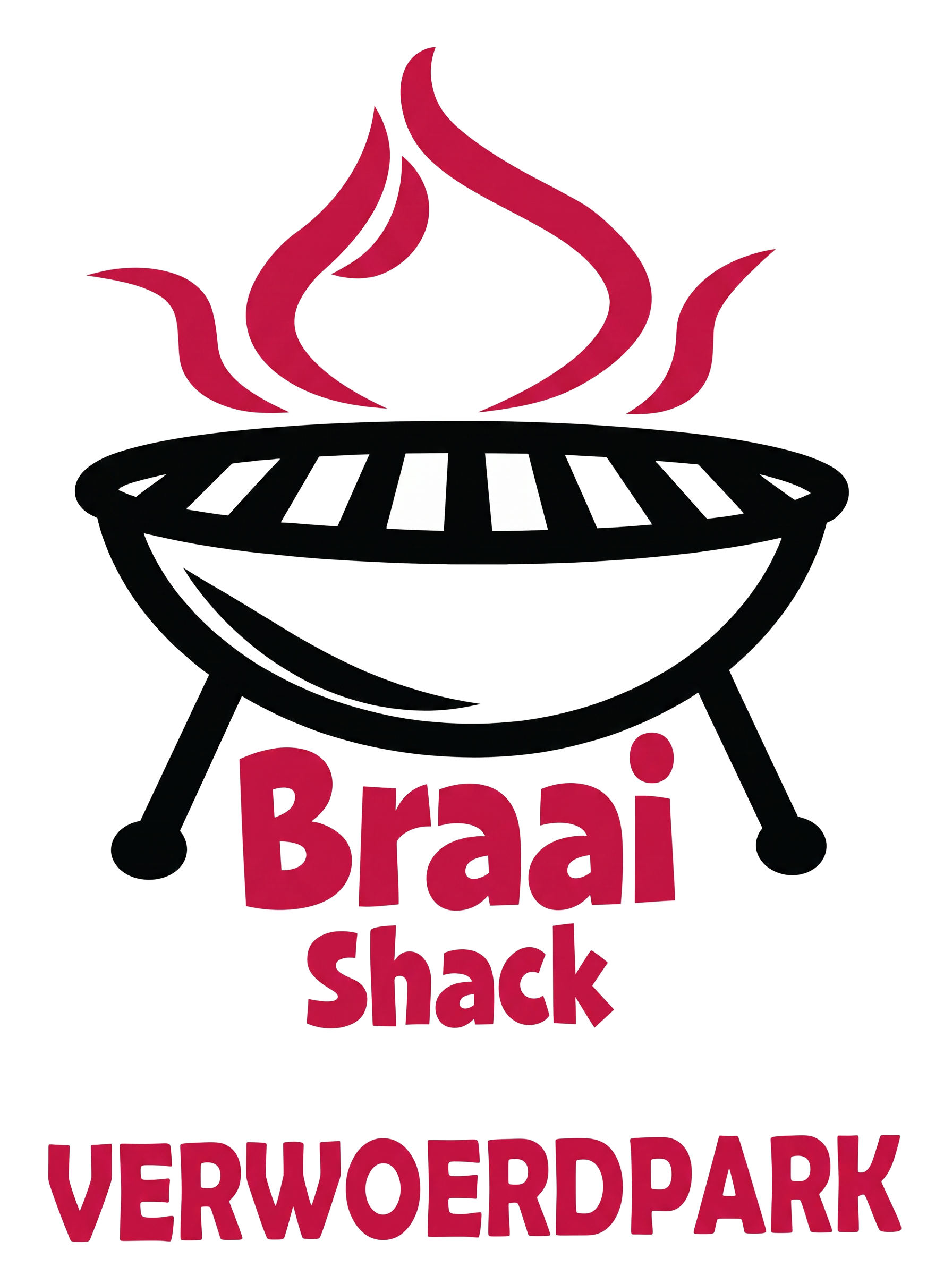 Braai Shack Verwoerdpark logo — flames above a kettle braai